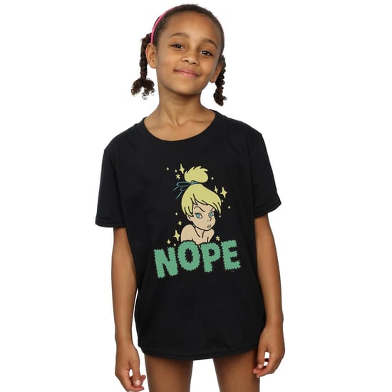 Disney Girls Tinker Bell Nope Cotton T-Shirt (Black)