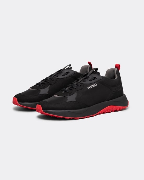 HUGO Kane Runn Mens Mixed-Material Trainers With EVA Rubber Outsole NOS - Image 1