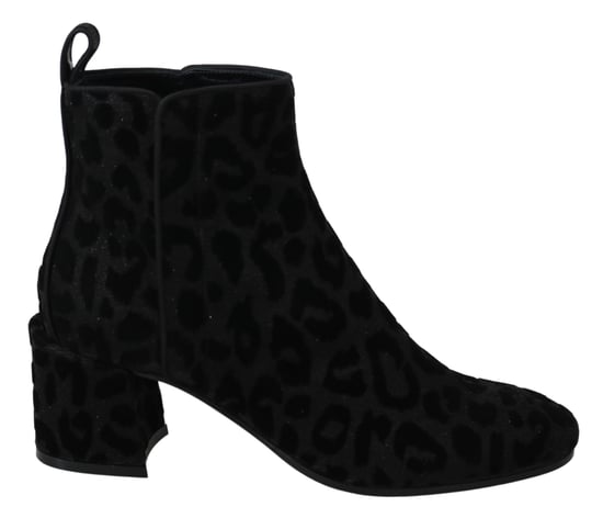 Dolce & Gabbana Black Leopard Short Boots