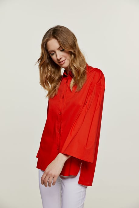 Rode wijde mouwen blouse - Image 1