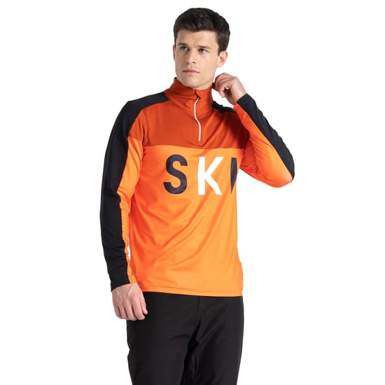 Dare 2B Mens Ski Core Stretch Base Layer Top (Puffins Orange/Rooibos Tea)