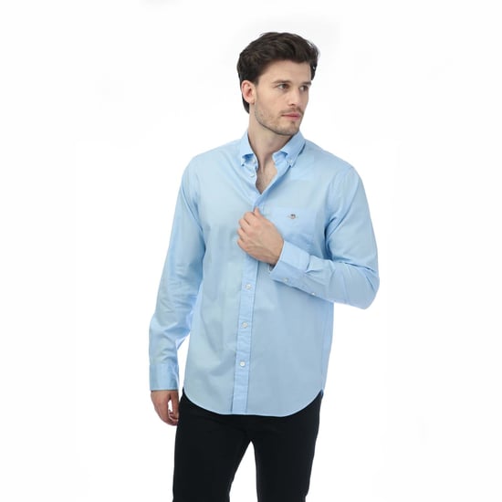 Men's Gant Regular Poplin A.Shield Shirt in Blue - Image 1