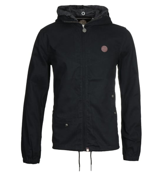 Pretty Green Zip Up Black Hooded Jacket