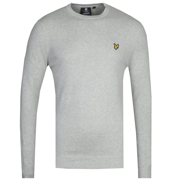 Lyle & Scott Light Grey Marl Cotton Merino Sweater - Image 1