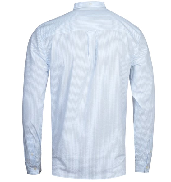 Lyle & Scott Seersucker Pool Blue Long Sleeve Shirt - Image 2