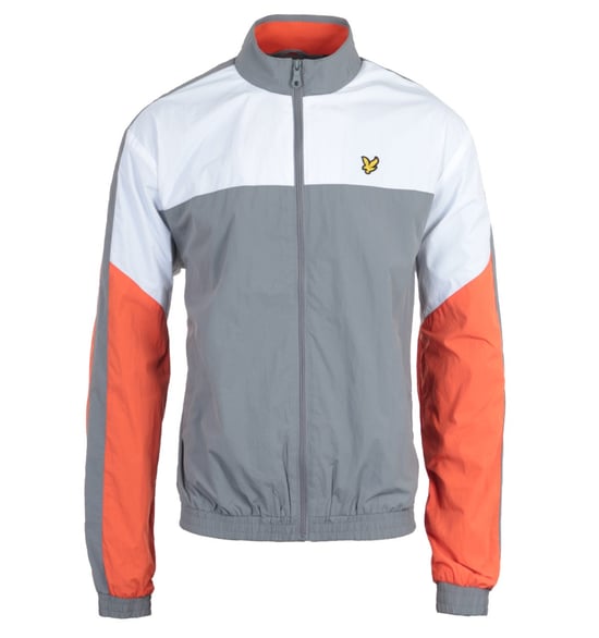 Lyle & Scott Mid Grey Marl Multi Panel Track Jacket med genomgående dragkedja - Image 1