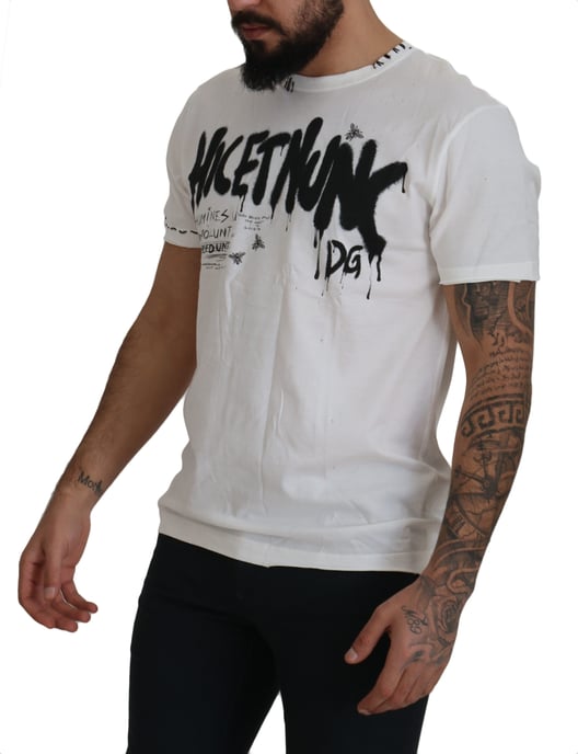 Dolce & Gabbana White Amor Bomull Crewneck Herr T-shirt - Image 2