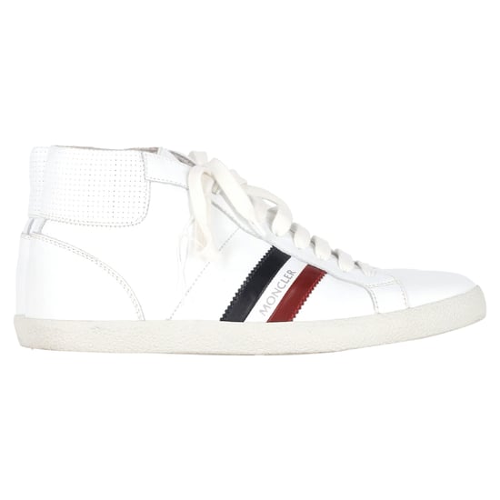 Moncler Monte Carlo Randiga Högtoppssneakers i Vitt Läder - Image 1