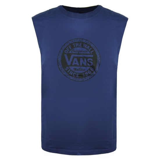 Vans Off The Wall Crew Neck Sleeveless Navy Blue Mens Vest V1YEFWC