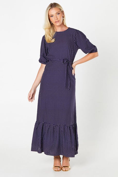 Spot Tiered Midi Dress - Image 1