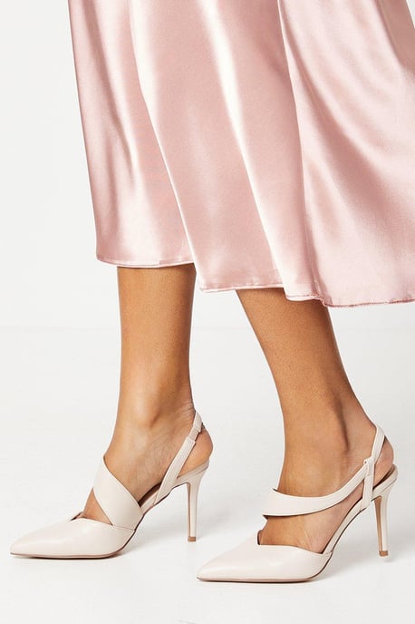 Evie Asymmetric Pointed Stiletto High Heel Court Shoes - Image 1