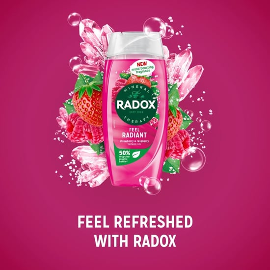 Radox Feel Radiant Shower Gel with Strawberry and Raspberry Fragrance 225ml, 6pk