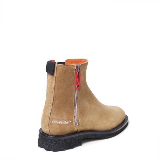 Men's Off White Suede Spongesole Ankle Boots in White - Image 3