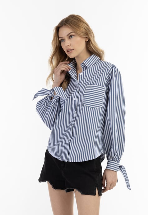 Dreimaster Bloes met lange mouwen Dames witblauw - Image 2