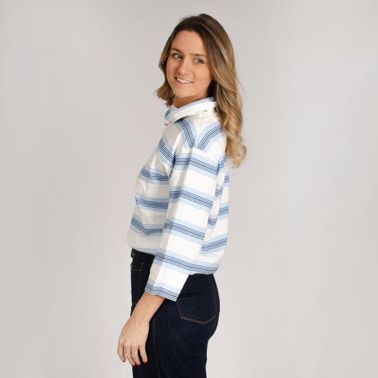 Stripe Funnel Neck Top