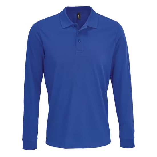 SOLS Unisex Adult Polycotton Long-Sleeved Polo Shirt (Royal Blue) - Image 1