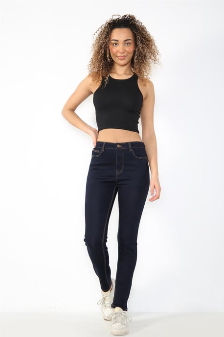 Dames Magic Shaping High Waisted Skinny Fit Jeans in Indigo Blue - Image 6