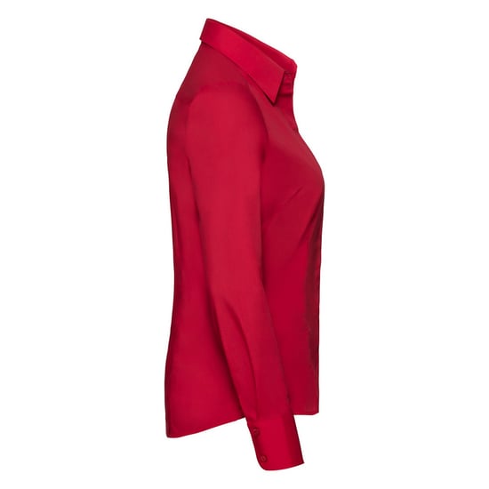 Russell Collection Dames/Dames Polycotton Slim Shirt met Lange Mouwen (Klassiek rood) - Image 3