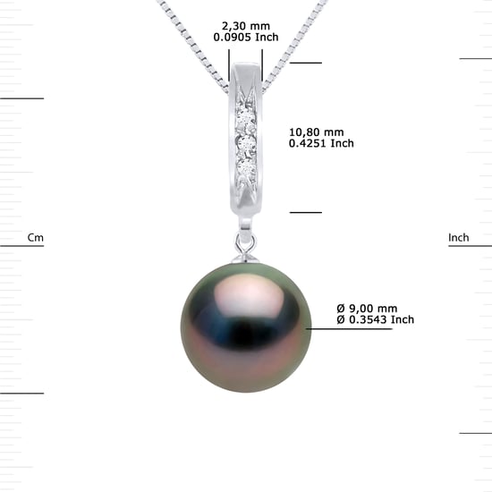 DIADEMA - Necklace - Diamonds - Tahitian Pearl - White Gold