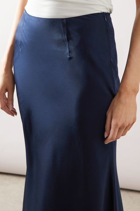 Satin Bias Cut Midi Skirt