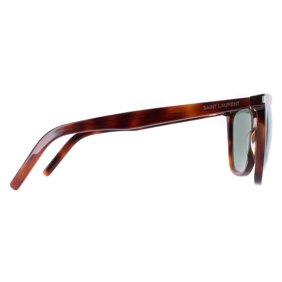 Saint Laurent Square Womens Shiny Medium Havana Solid Green SL 526 - Image 4