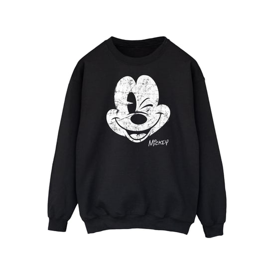 Disney Mens Mickey Mouse Face Sweatshirt (Black)