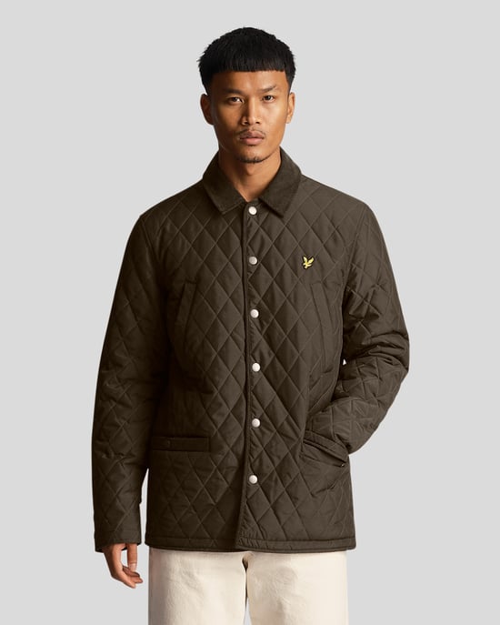 Lyle & Scott Quiltad jacka i Olive - Image 1