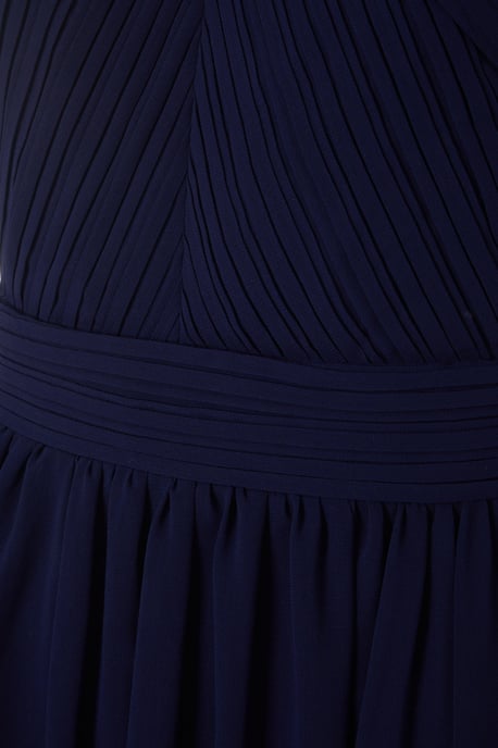 Navy Chiffon Maxi Dress