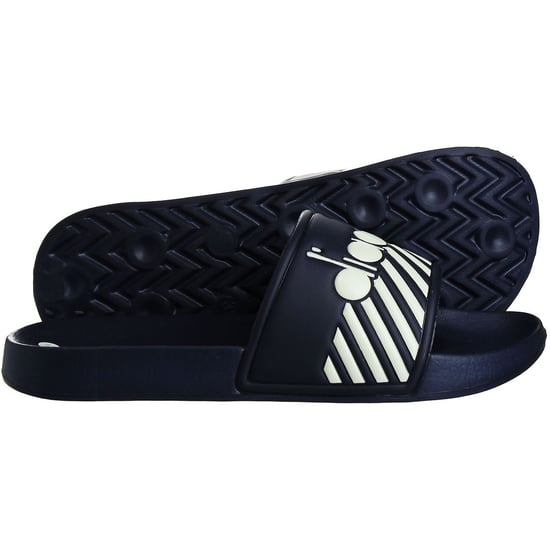 Diadora Serifos 90 Barra Mens Blue/White Sliders - Image 4