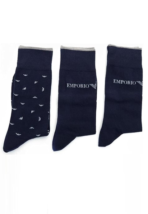 Emporio Armani Mens 3 Pairs of Socks Gift Set in Navy - Image 1