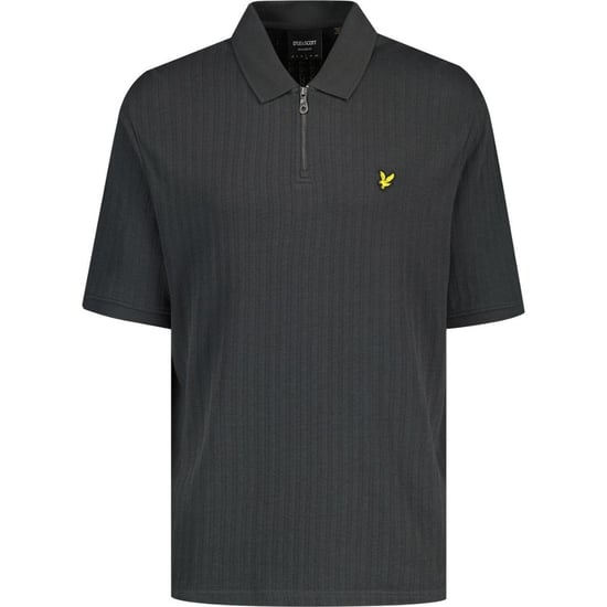 Lyle & Scott Textured Stripe Gunmetal Grey Polo Shirt - Image 1