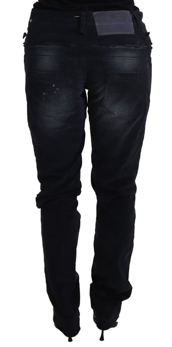 Acht Blue Washed Cotton Denim Jeans