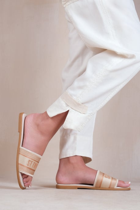 Where's That From Womens 'Candour' Textile Strap Slip On Sandals