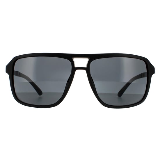 Guess Square Unisex Matte Black Smoke Grey Sunglasses - Image 1