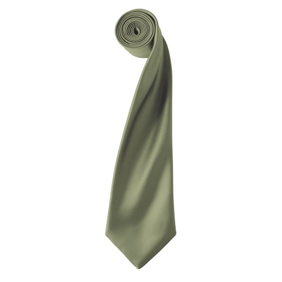 Premier Unisex Adult Colours Satin Tie (Olive) - Image 1