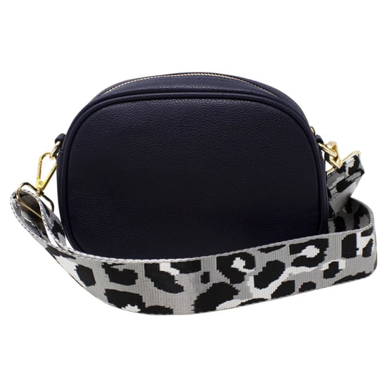 Black Bee Embellished Rounded Crossbody Bag