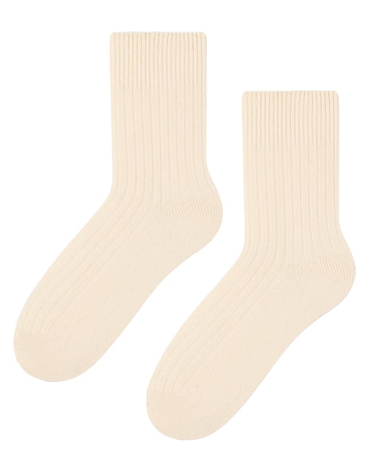 Womens Wool Dress Socks | Steven | Breathable Warm Socks for Ladies -Ecru - Image 1