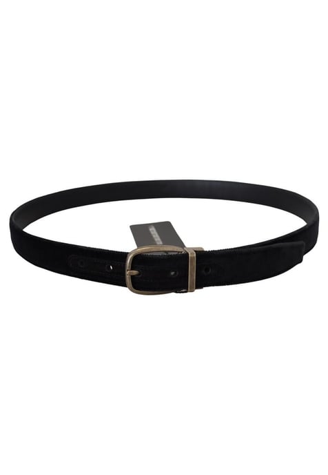 Dolce & Gabbana Men's Black Velvet Leather Antique Metal Buckle - Image 3