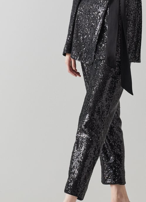 LK Bennett Shimmer Trousers, Black