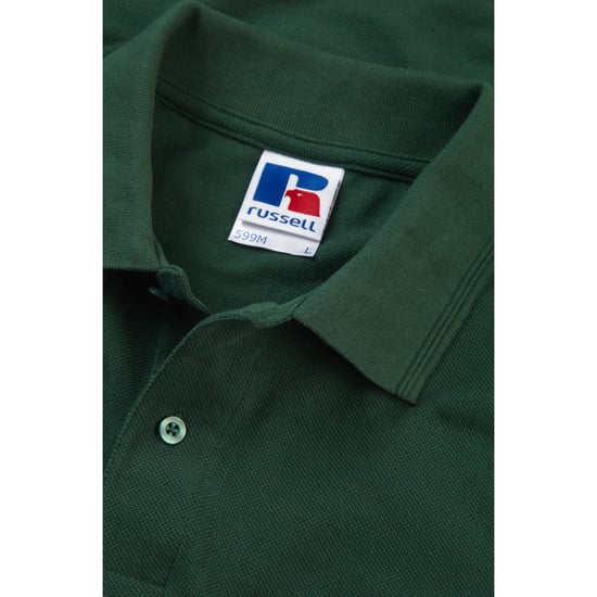 Russell Heren Ripple Collar & Manchet Poloshirt met korte mouwen (Fles groen) - Image 6