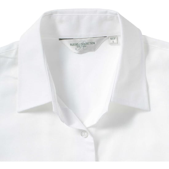 Russell Collectie Dames/Dames Korte Mouw Easy Care Oxford Shirt (Wit) - Image 3