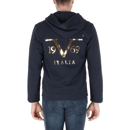 19V69 Italia Mens Hoodie Navy Blue THOMAS NAVY BLUE