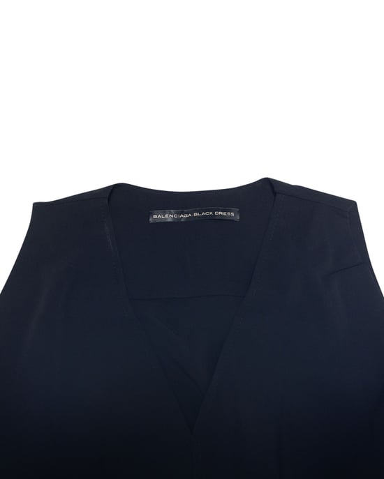 Balenciaga V-ringad klänning i svart triacetat - Image 6