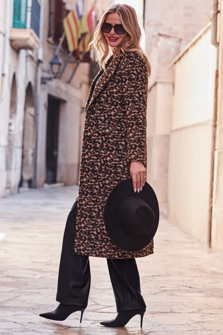 Leopard Print Premium Longline Coat