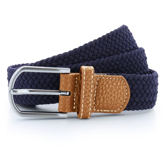 Asquith & Fox Heren Gewoven Braid Stretch Riem (Marineblauw) - Image 1