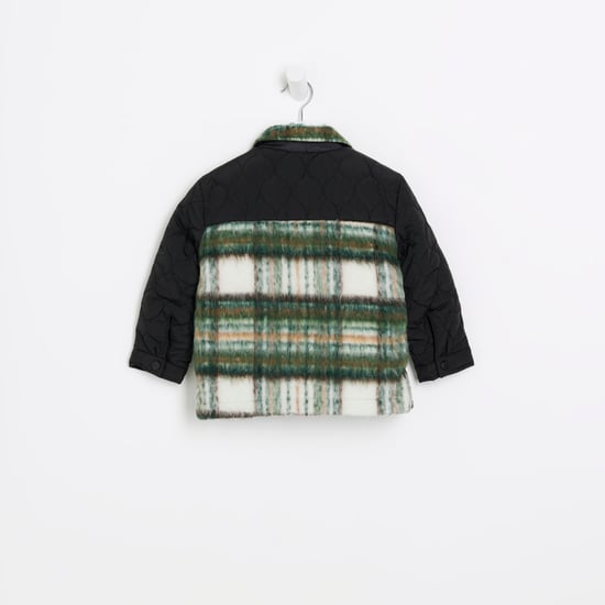 River Island Mini Boys Shacket Green Check Hybrid