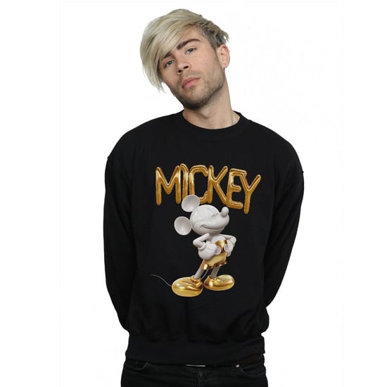 Disney Mens Mickey Mouse Gold Statue Sweatshirt (Black)