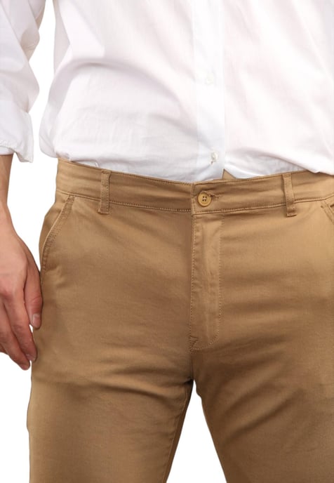 MYT Heren Slim Fit Chino in Tan - Image 4
