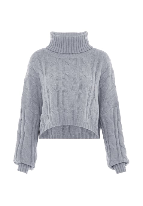 Mymo Trui met coltrui Dames licht grijs melange - Image 1