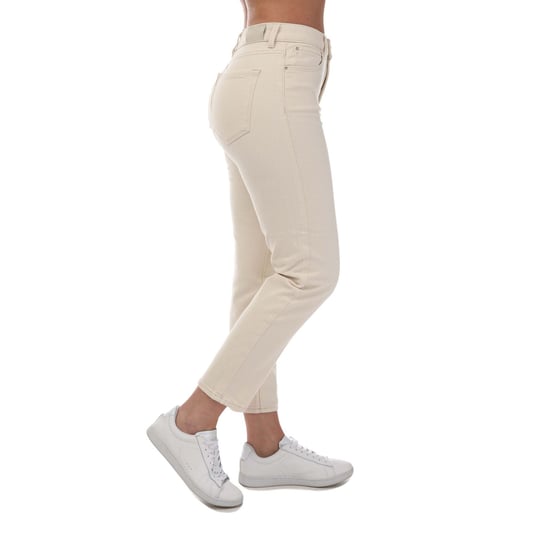 Dames Only Emily Straight Fit High Waist Jeans in Wit - Image 2